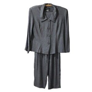 Michael Blair Gray Vintage Union Label Pantsuit Jacket & Pants Made in USA Sz 10